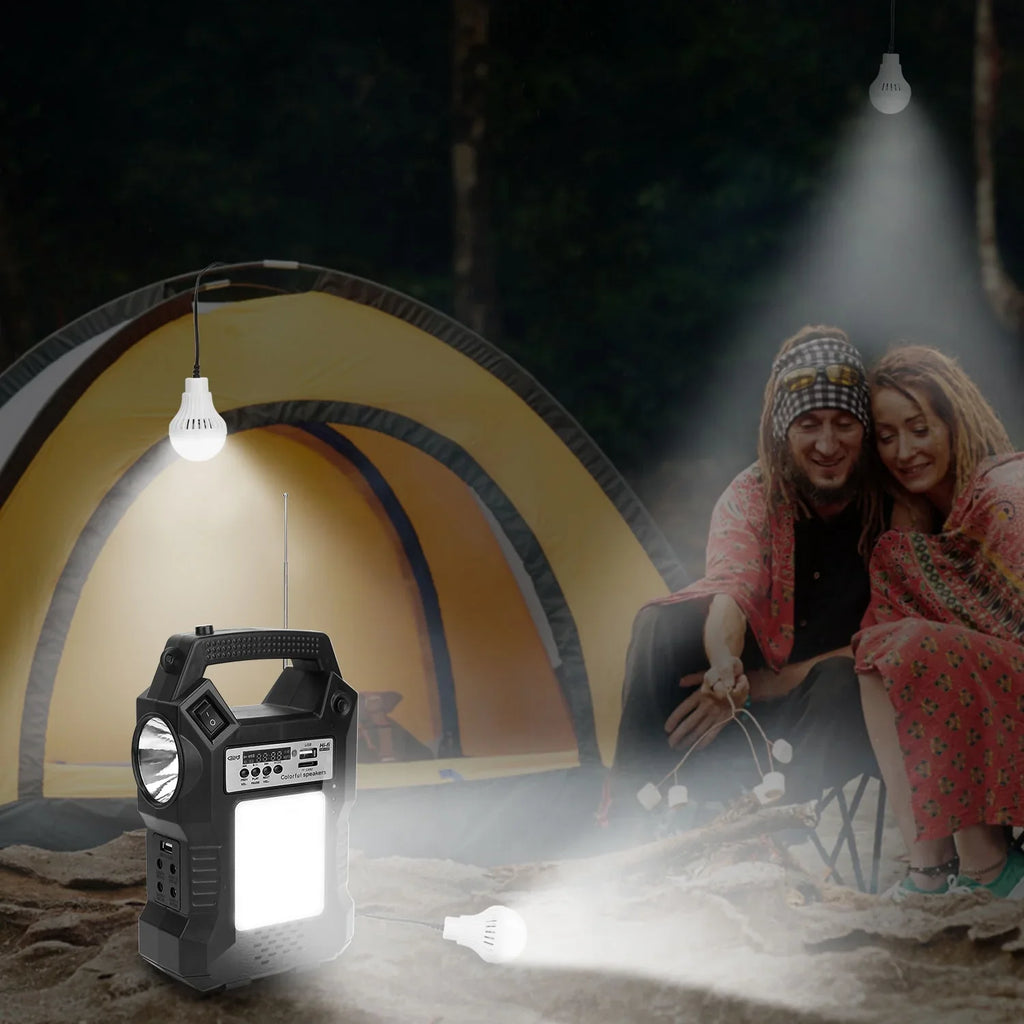 Solar Camping Power iMounTEK Station Hiking Charge LED to Portable Rechargeable Power Bank Dual 3 Bulbs Way for Generator Powered Panel exterior Station Flashlight with