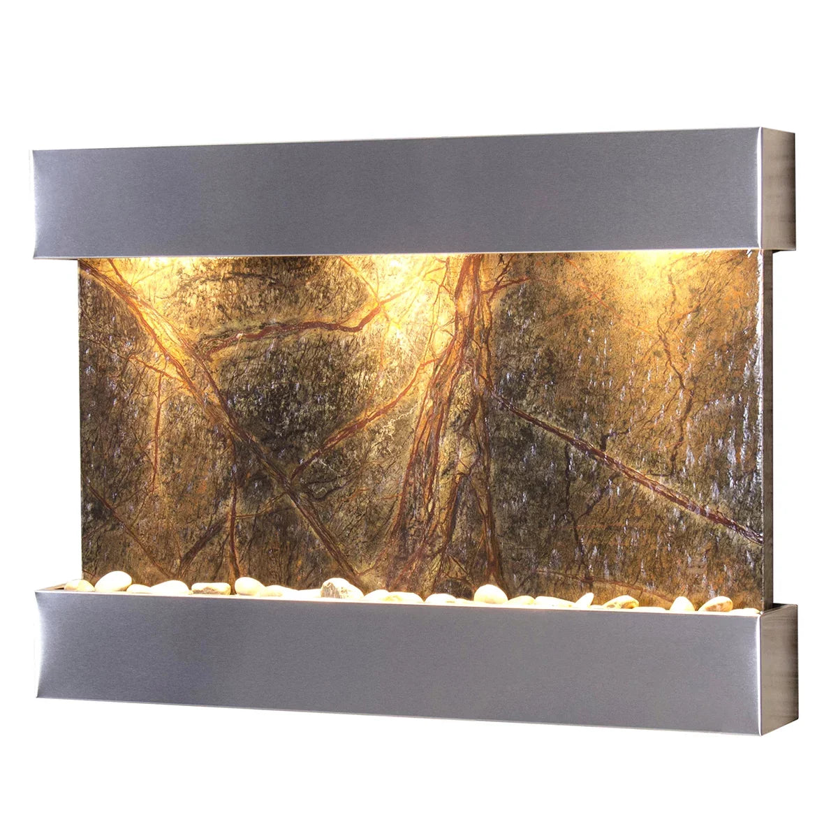 Green-Marble Wall Adagio Reflection RCS2005 Steel Creek Fountain Stainless