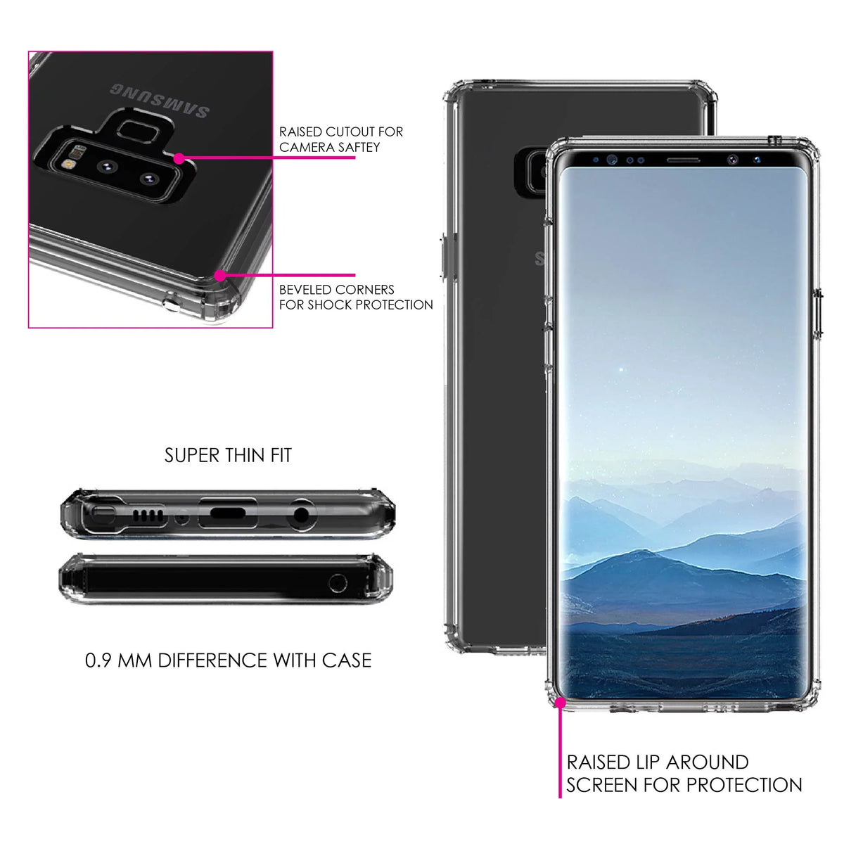 Shockproof Cancer Screen Protector for Over TPU Ribbon Glass Bumper Tempered Hybrid - Acrylic - Faith Fear Case Clear Note - 9 Back DistinctInk Galaxy Pink