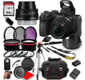 Mirrorless Case 64GB + Camera with Memory(26pc) + 16-50mm Z50 Nikon Lens