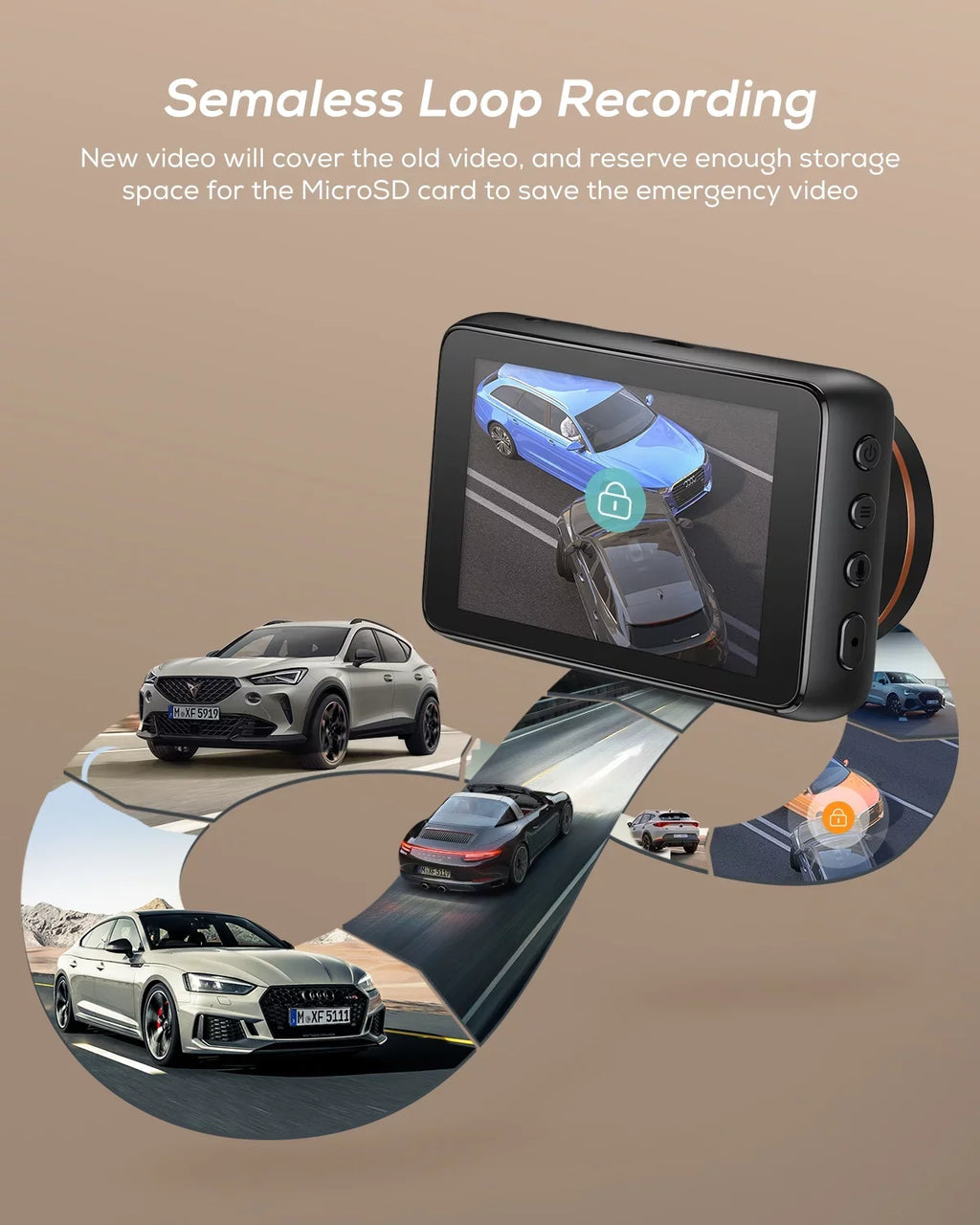 Front Card, Night 30FPS/1080P Super Cars, iZEEKER Vision, MicroSD Camera with 4K WDR, Dash Recording, Cam Parking with Emergency Dash Camera for 4K Car 60FPS Monitoring
