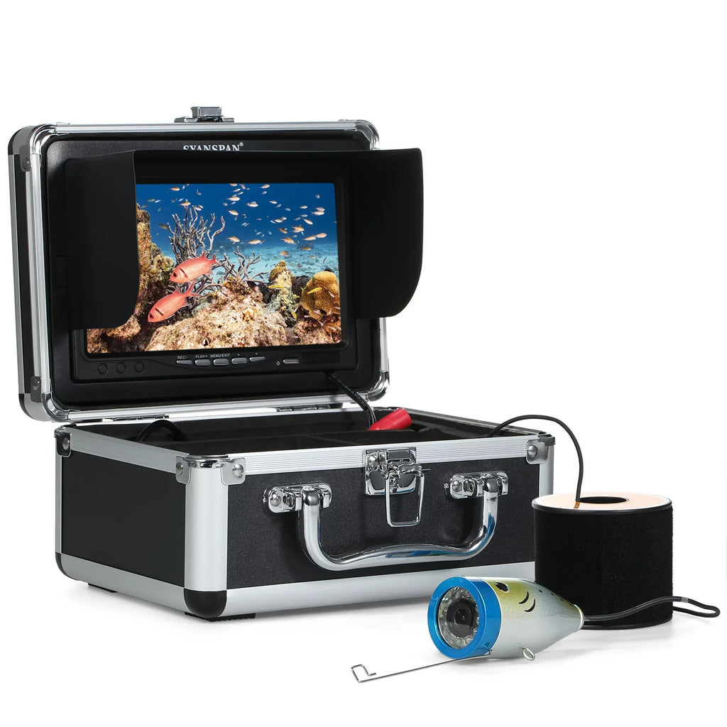Cable 15M/30M/50M 12LEDs with Waterproof Boat Fishing for Display Underwater IP68 Lake LCD Fishing 7Inch/9Inch Camera moobody Sea Fish Finder Ice