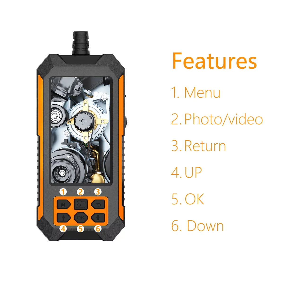 IP68 Camera Waterproof inch Display LED * endoscope,1944P Industrial Waterproof 8 1944P Camera Dual 4.5 Camera Waterproof inch 1080P/2592 Camera Display Camera Shinysix IP68 5m inch LED 4.5