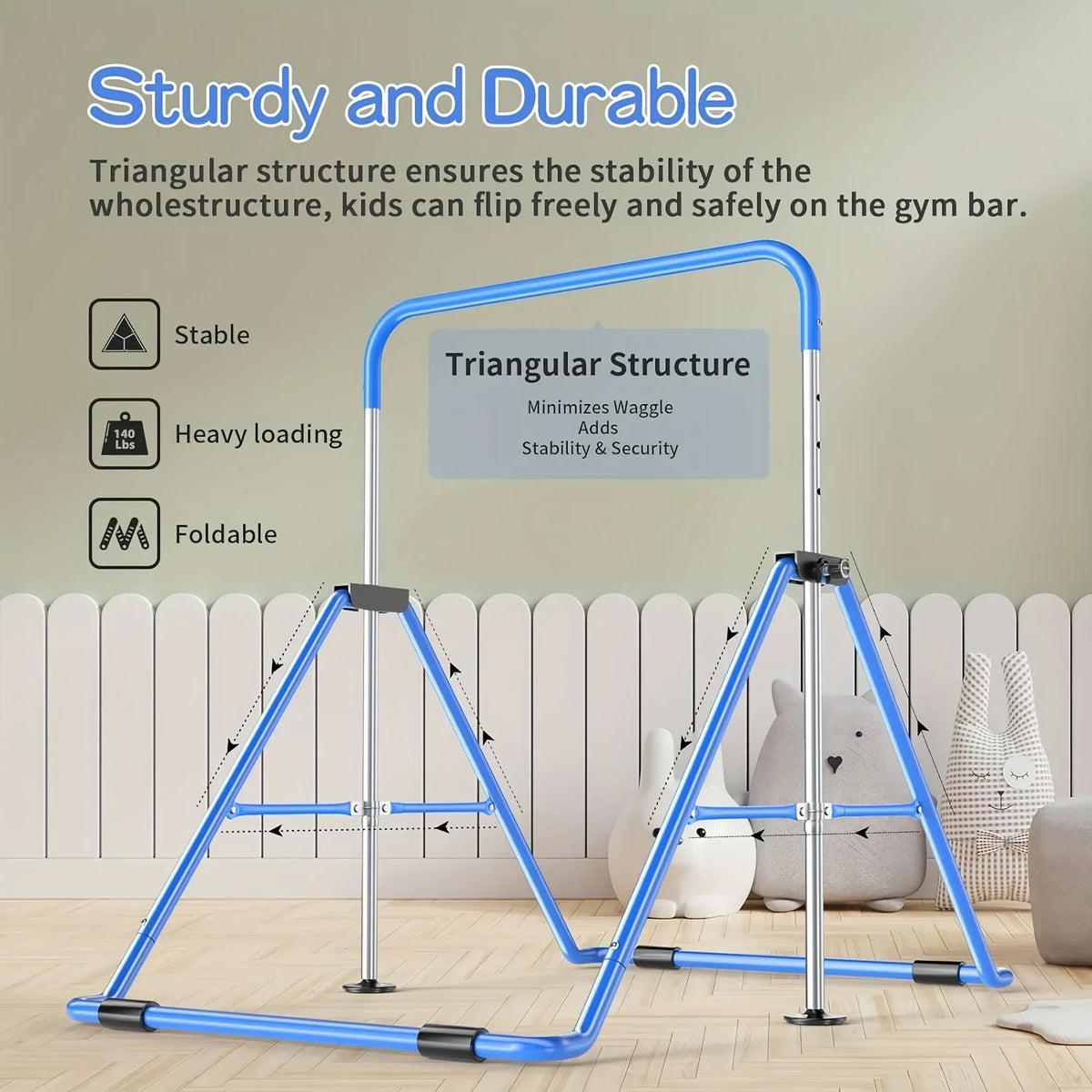 For Base, For Ages Foldable Gymnastics To With Kip Adjustable Home Children, Height Bar Junior Horizontal 140lbs Up Capacity, Non-slip DFSDFGF32 3-10 Training Bar Bar,