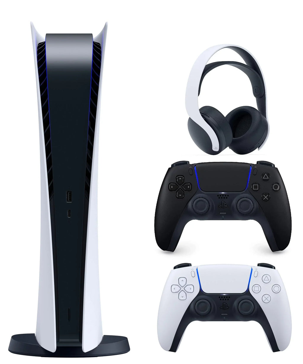 DualSense Headset Black Digital W/ Midnight Controller Edition 5 with Pulse PlayStation PS5 Limited Bundle