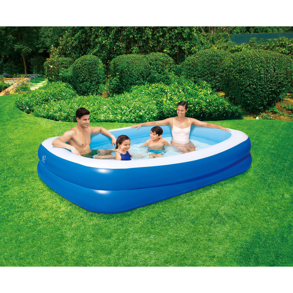 x Family 69" 103" Deep Inflatable Pool Rectangular 22" x Blue Wave w/Cover