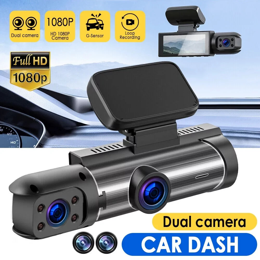 Monitor Camera Lens Cam HD Car Recorder 1080P Video G-sensor Dual Dash Parking Vtin