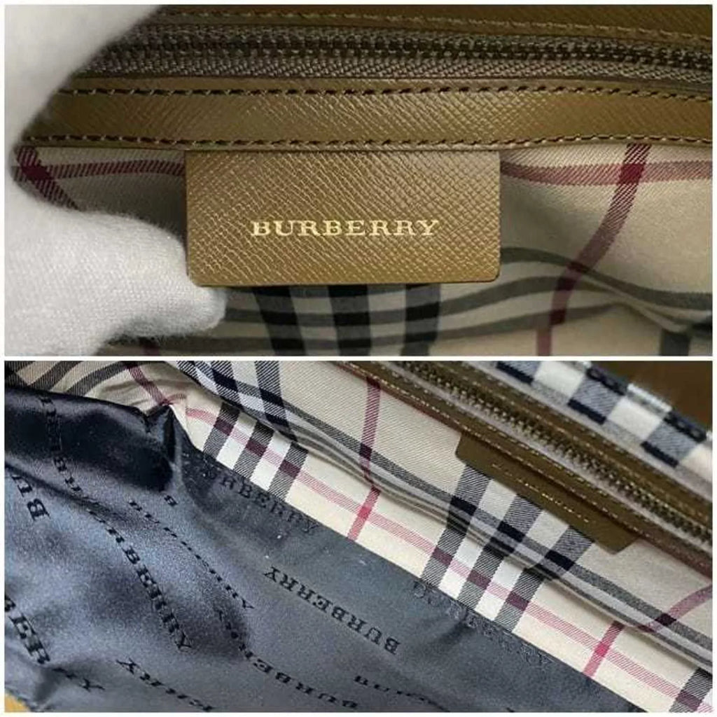 BURBERRY bag beige handbag brown tote PVC Burberry (Good) ladies leather Pre-Owned