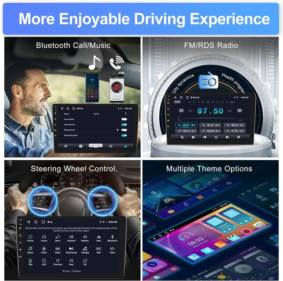 Din w/Carplay Camera Radio 2+32G 2003-2008 Touch GPS w/WiFi inch THONZER AHD Receiver RX-8 Mazda Audio Bluetooth Stereo for 9 Screen Car 13.0 - Backup Android Car Auto Navigation Mic Android Double