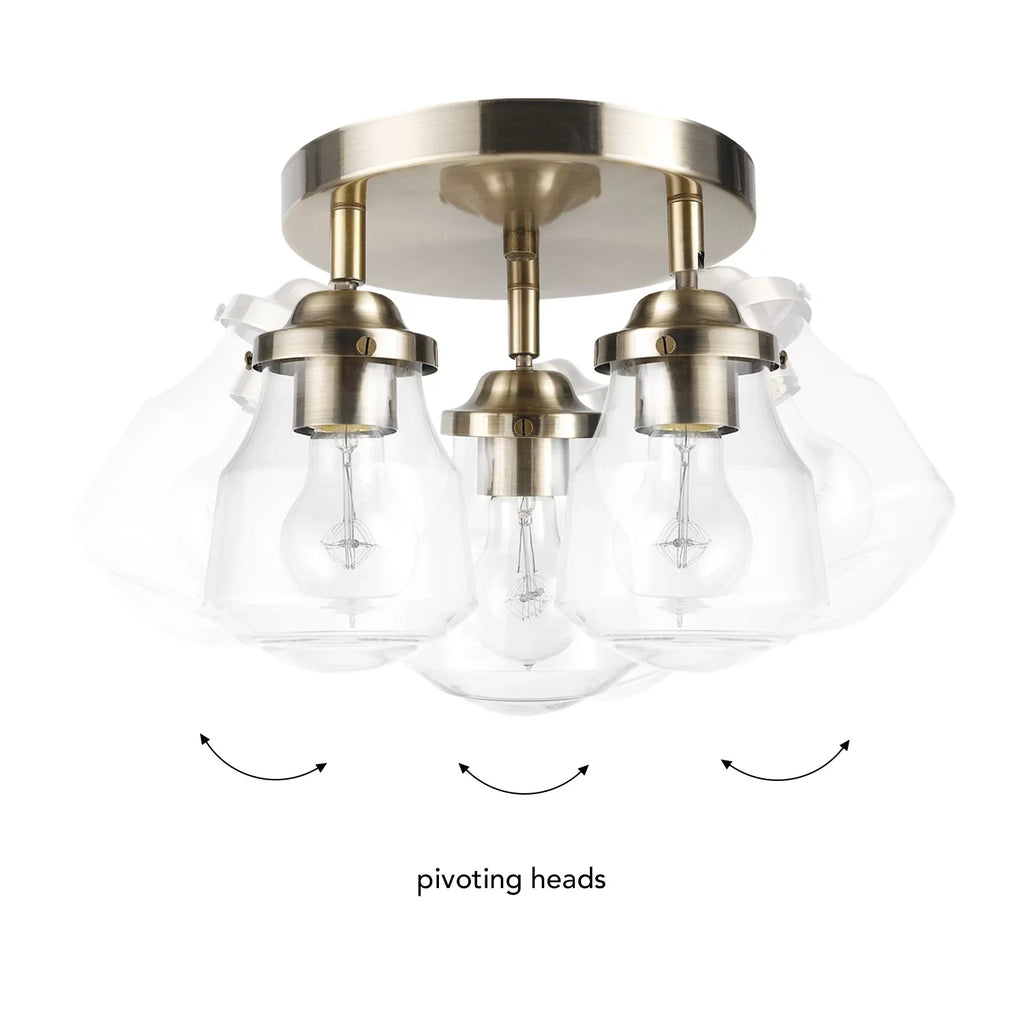 Globe Clear Canopy Included, with Brass Electric Antique 3-Light Light Shades, Lighting Bulbs Glass Gerard 59761 Track