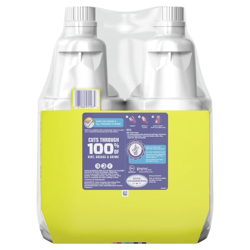Solution 2 Swiffer Refills, Floor WetJet Ct Cleaner Lemon,
