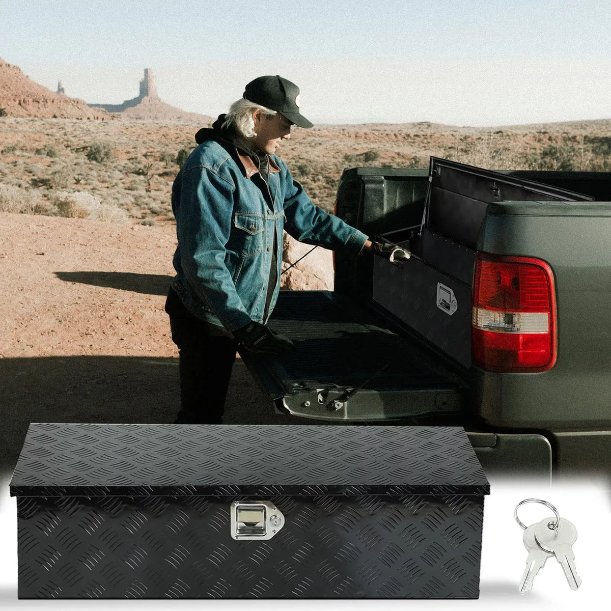 Storage Confote Heavy Duty Truck Waterproof, Lock Truck and Tool 13 Black Bed x Keys, Inches 10 Aluminum, Up 39 x Box Pick Trailer