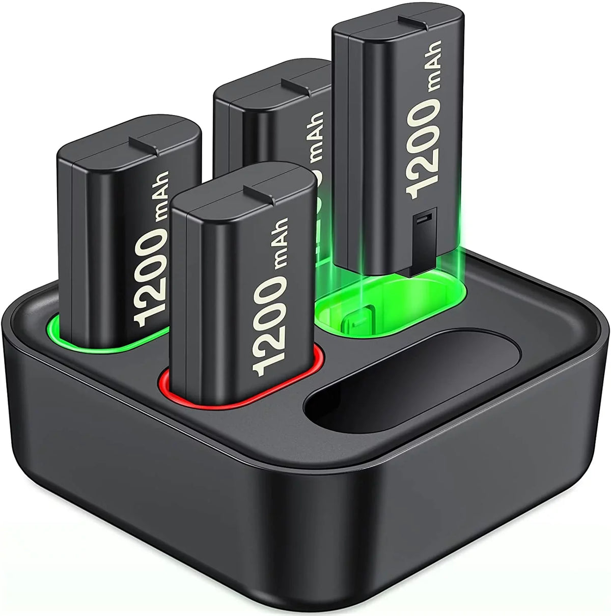 Xbox for with 4x1200mAh Xbox Battery Pack Battery Charger Rechargeable Series One Xbox for EUROA Controller Pack X|S/Xbox S/X/Elite-Black