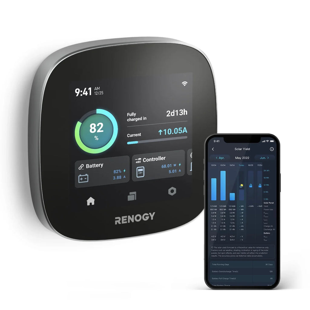 Monitoring Battery Renogy RV Energy with Wi-Fi Leveling ONE System, Devices, Energy Tiny for and Van, Renogy Homes, Boat Works Cabin, Panel Monitoring Off-Grid with All-in-one Core: Version