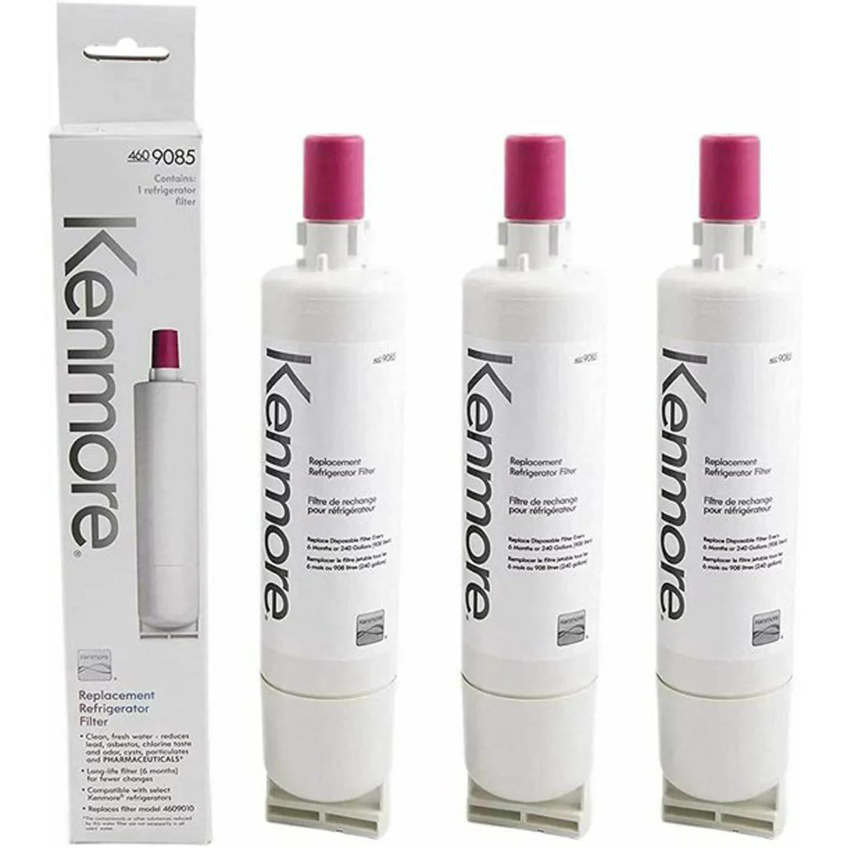 Replacement 469010, 46-9085 Kenmore with 3Pack 9085 4396508,46-9010, liquid Filter Compatible Refrigerator
