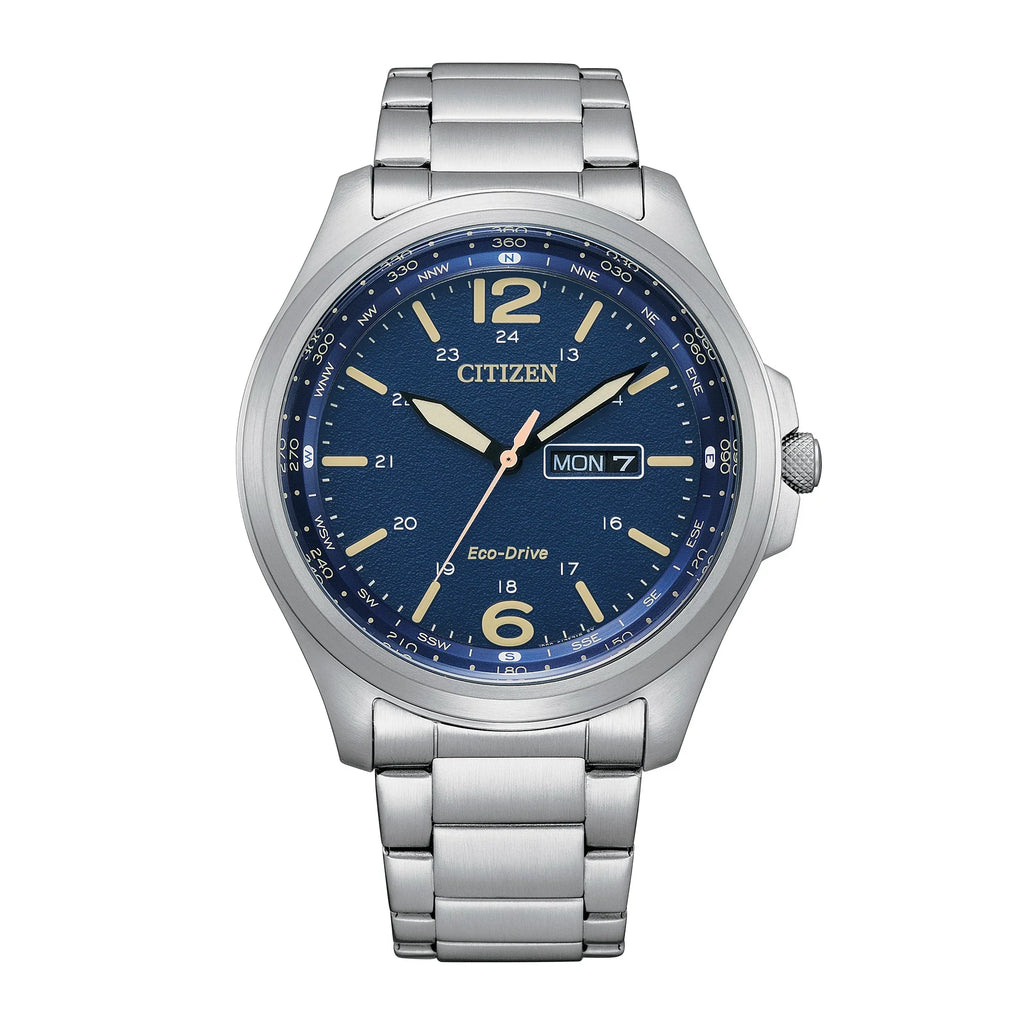 Citizen Stainless Men's Eco-Drive AW0110-58L Classic Watch Dial Blue Steel