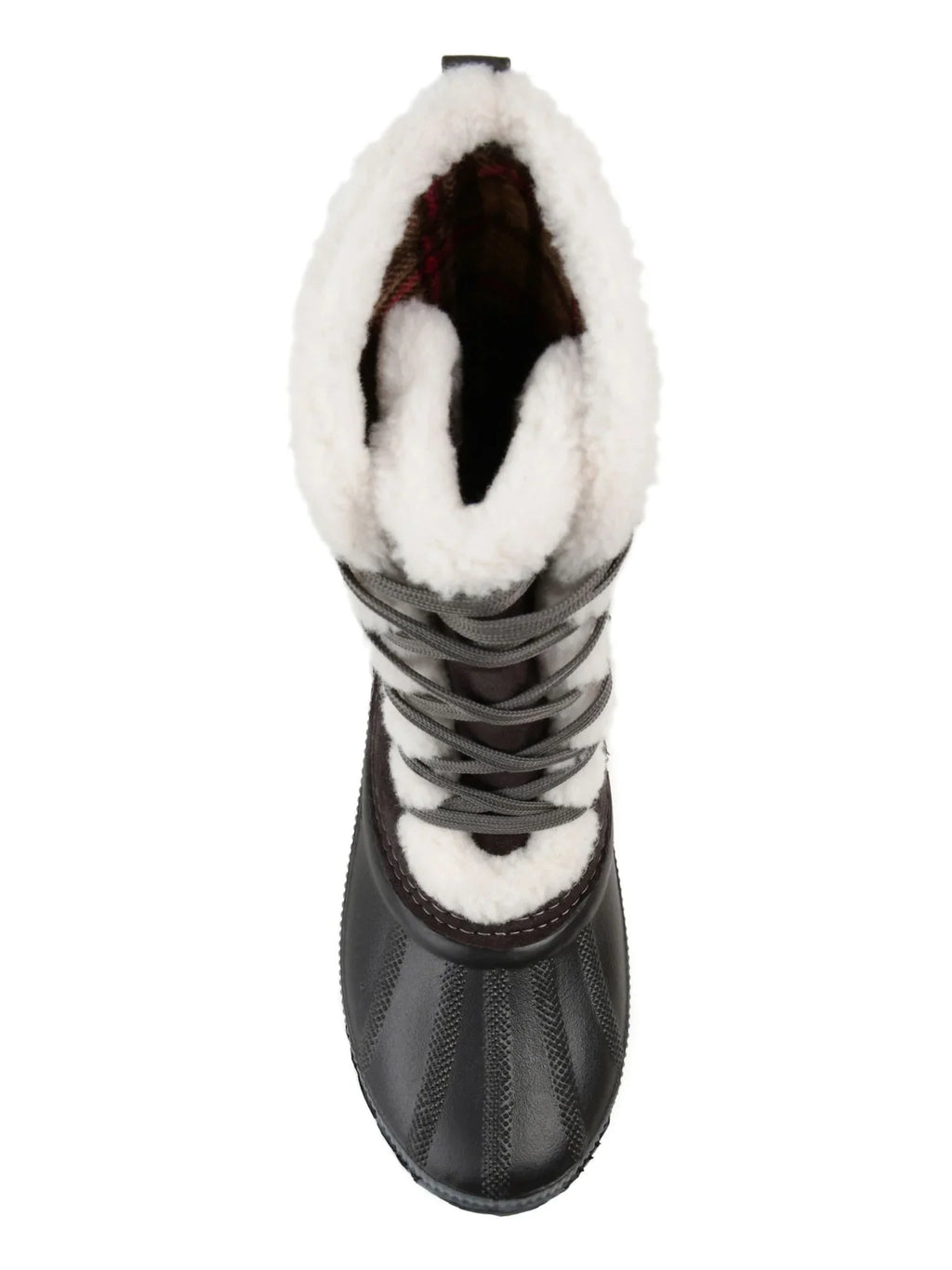 Blizzard 11 Gray Boots Snow Two-Toned JOURNEE Fleeced COLLECTION Womens Lace-Up Insulated Round Lined Waterproof Toe