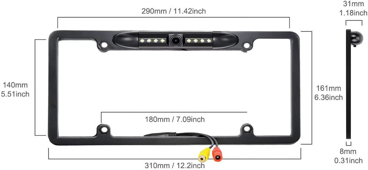 License Backup BOSS Frame for BOSS Plate Rearview Car Black Radio Camera
