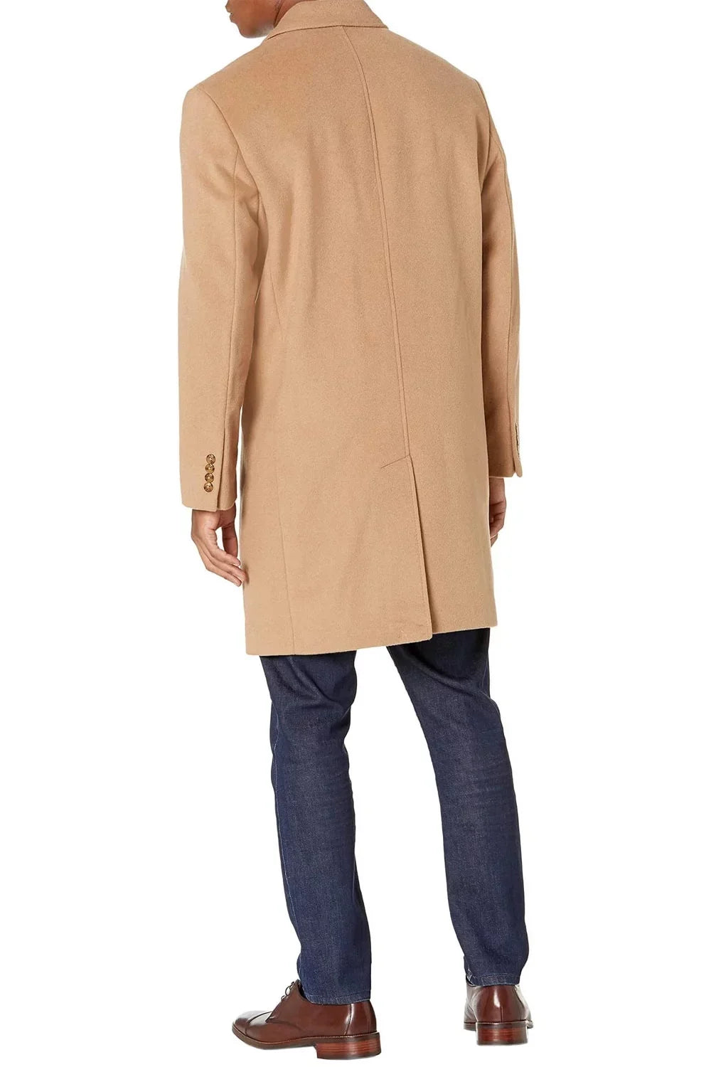 London Coat 40 Fog $350 Long Wool-Blend NWT - Overcoat Signature Mens Camel