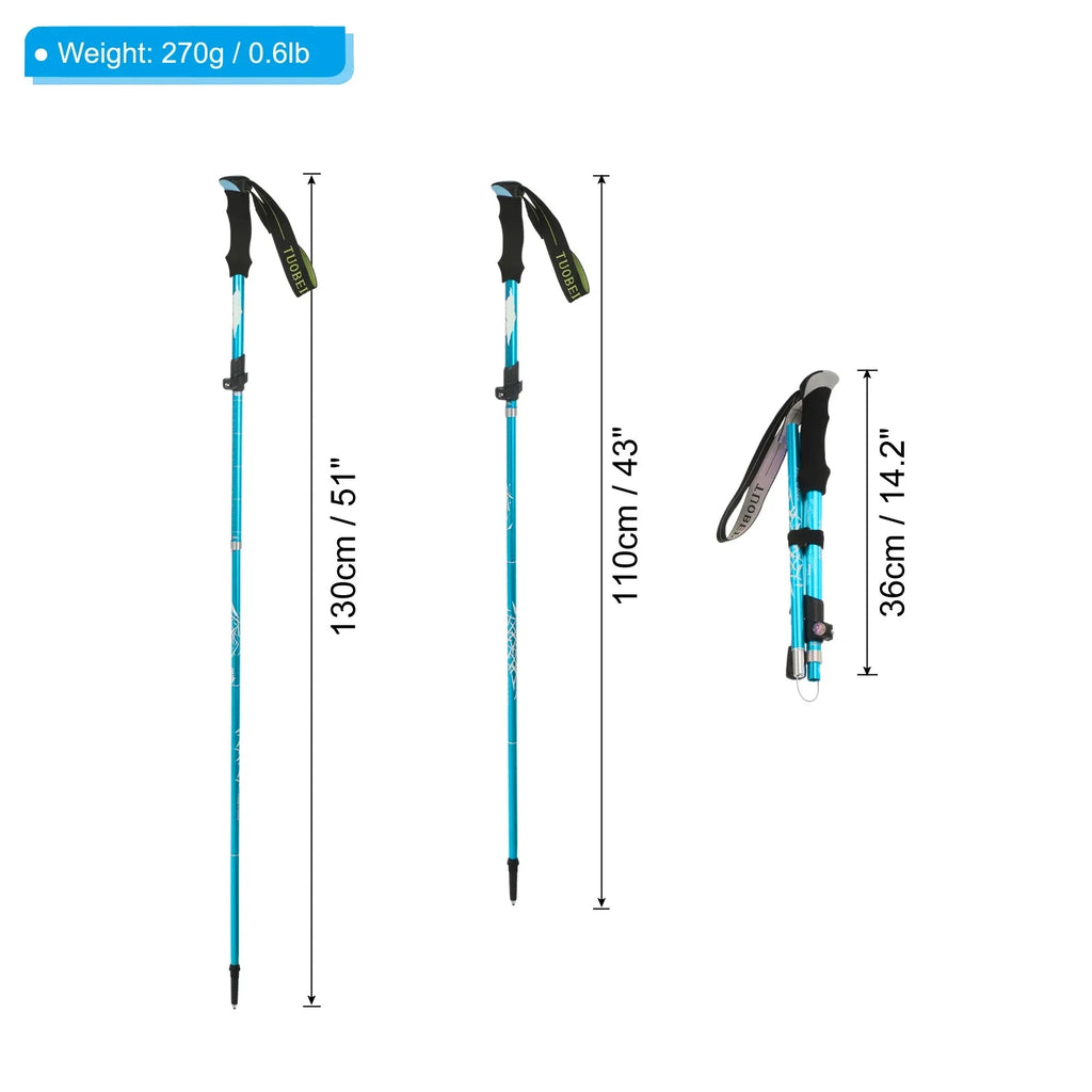 51 Inch Trekking Mud Basket, Blue Pack 2 Uxcell Pole Collapsible Poles, with Hiking