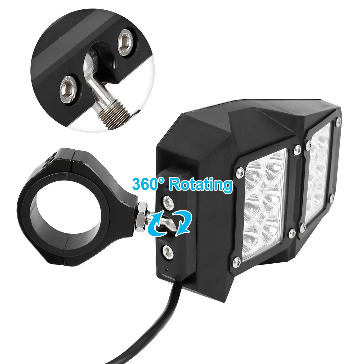 6.3" w Cage UTV Roll for 1.75" Black Light Rear View Round Yamaha Bargains Mirror Unique Pair