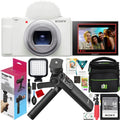 Gear White Kit + Deco Vlog for II & Camera + ZV-1 GP-VPT2BT with including Accessories Case +64GB LED ACCVC1 Content ZV-1M2/W Tripod/Grip 4K & with 20.1MP and Bundle Vloggers Video Creators Card