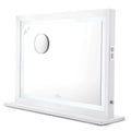 Dimmer Liane and Magnified V. Frame Speakers Vanity Makeup with Metal Desk Mirror with Mirror 3X for Pro Impressions Wall Mirror and Tabletop or Outer Lighted Switch, (White) Mount