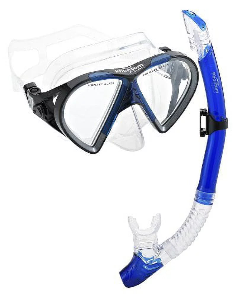 Mask Phantom Cancun Aquatics Blue Combo, Snorkel