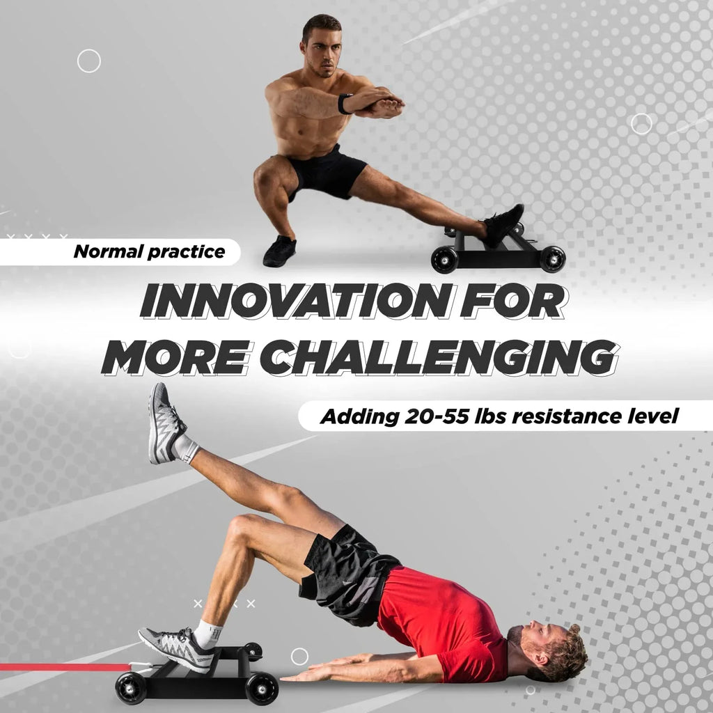 Wheels Booty Building,Black Glute Ham Glider, Yes4All Glute Gym Home Fitness, for Exercise Hamstring,