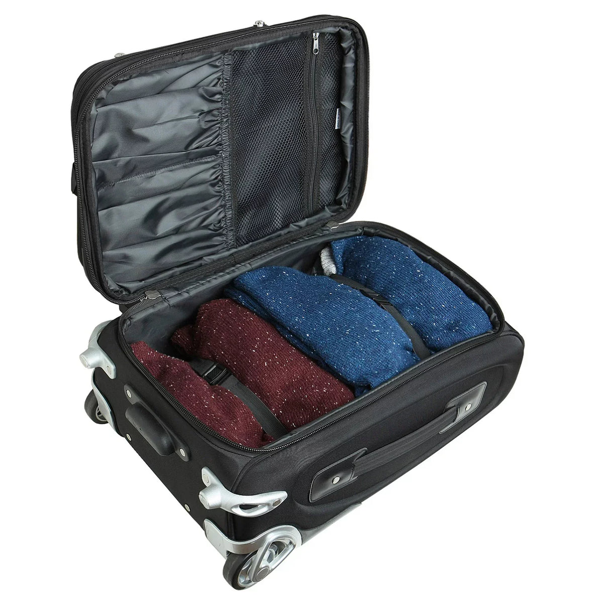 Softside Suitcase Cyclones Rolling Iowa Carry-On State MOJO 21" Black