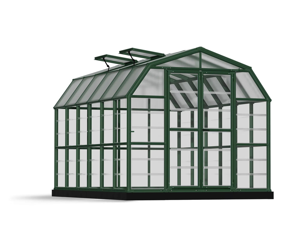 Gardener Grand 8' Palram Clear Green - Vents Greenhouse 2 Walk-In 12' - x Canopia - with Roof