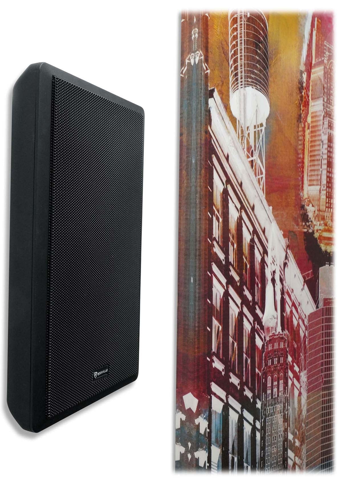 Wall Audio Rockville Kit 4-Room Home Speakers Receiver+(8) RPA40BT Black Slim