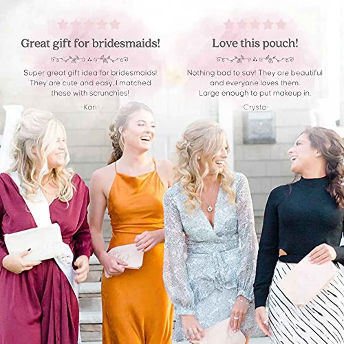 Bridal Parties, Makeup and of for Faux Showers Piece Party Weddings, Set Cream Leather Beige 11 Leather Bachelorette Bride Bags Bridal and