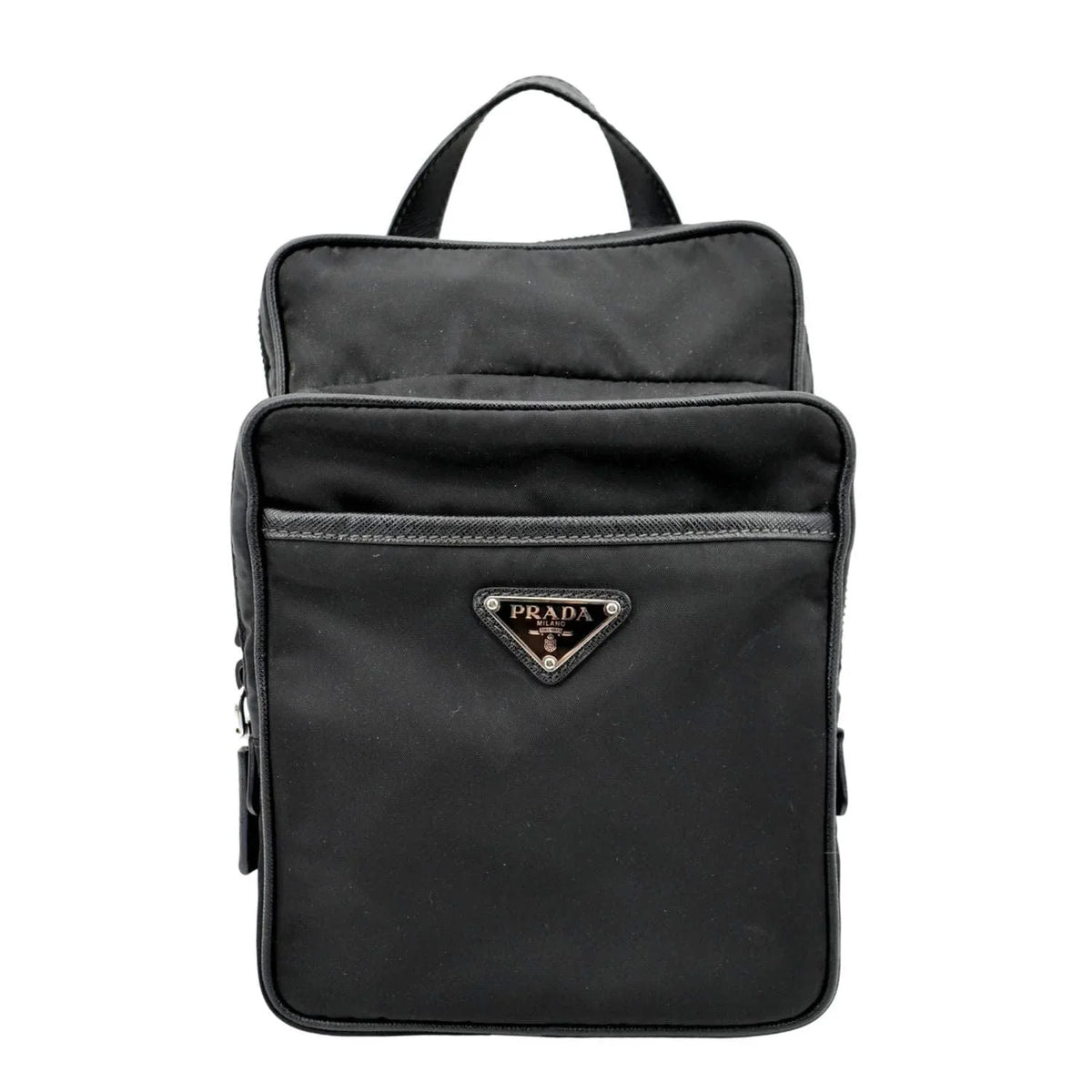 PRADA 2vz026 Pre-owned Nylon Black Bag Backpack