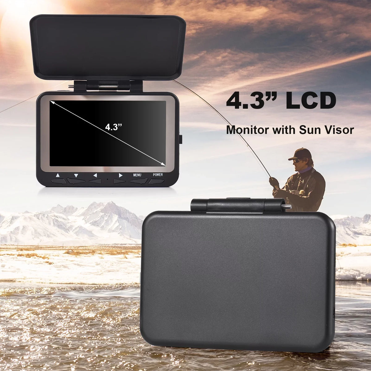 Fishing 15M/30M Fishing Ice Underwater for Vision 1200TVL Camera Fish Camera LCD Boat Night IR 4.3'' 8PCS Dcenta Finder LED