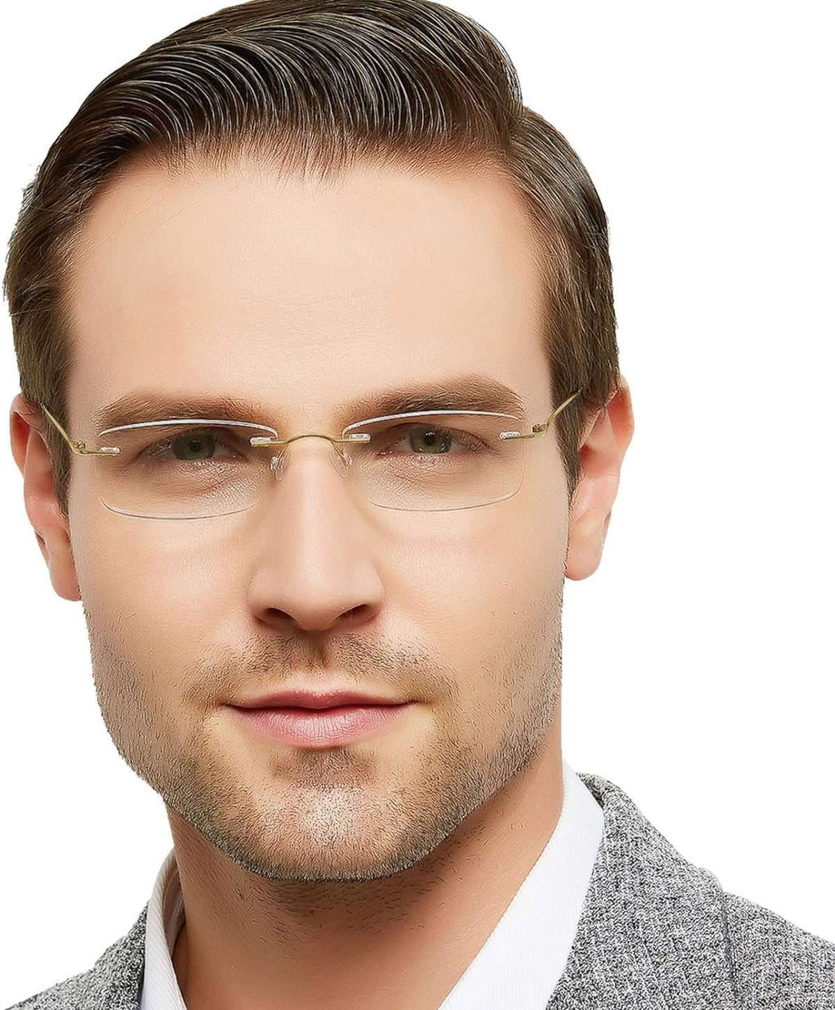 Reader 2.5 2.25 1.5 Women For 1.0 3.5 magnification 1.75 Men Lens Glasses OCCI Reading 3.0 1.75 Frameless with 2.0 CHIARI Titanium 1.25 Clear 2.75 Trendy