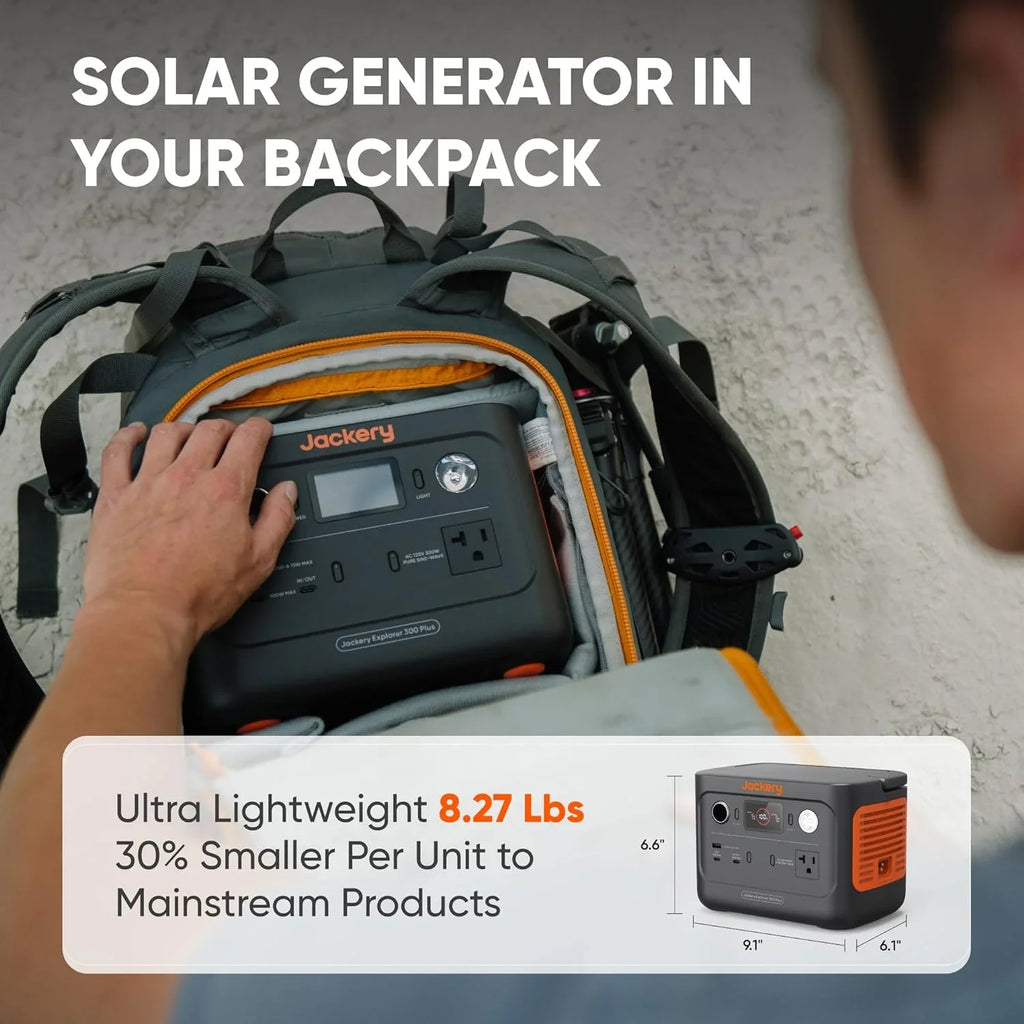 Explorer Panel Generator Station, Not for Power 288Wh Outdoors, 300 Jackery Battery, and Portable Camping, Traveling, LiFePO4 Restored Included) (Solar Plus RV, (Refurbished) Solar Emergencies Backup