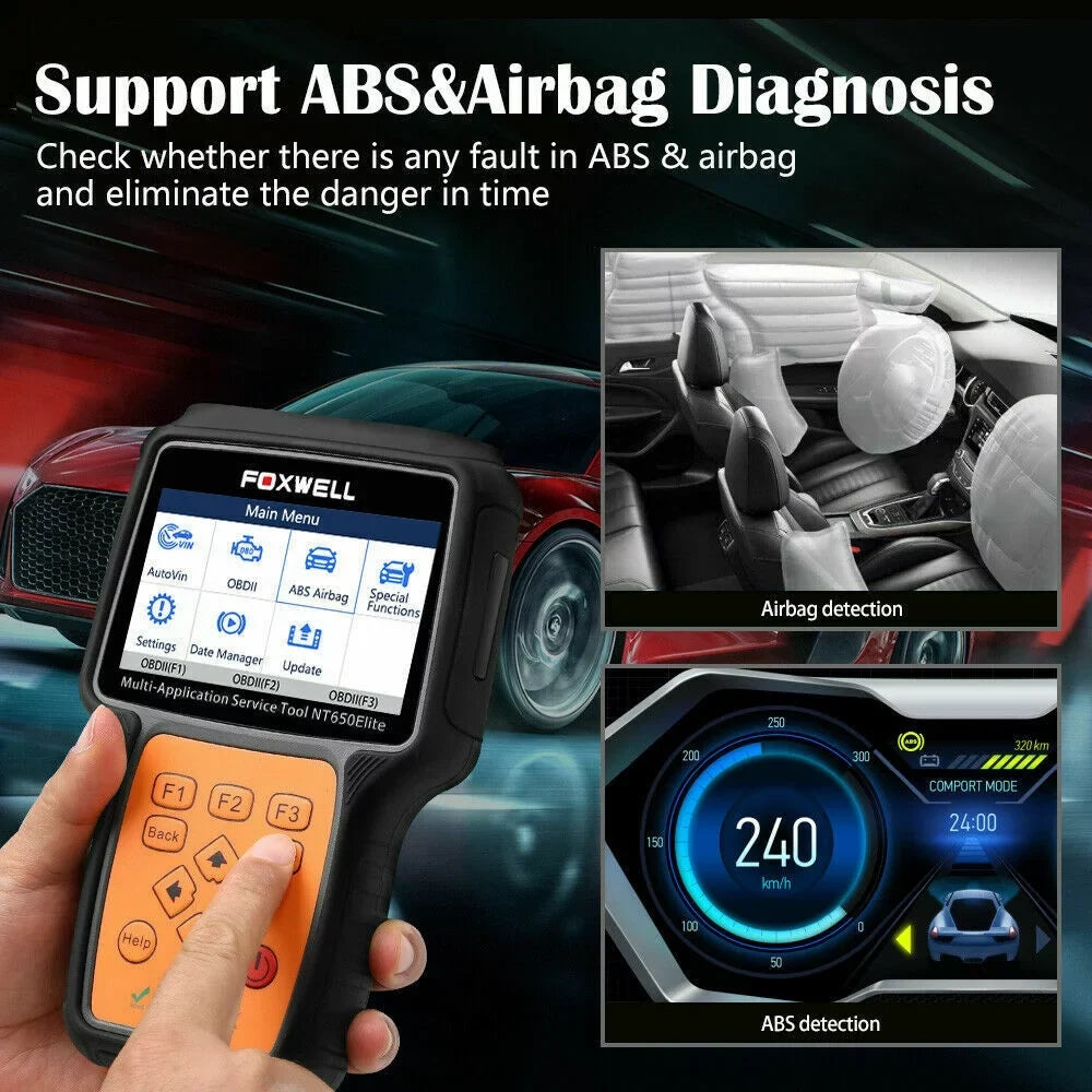 Reset Car FOXWELL NT650 Scanner Registeration II Automotive Oil with Code OBD Battery SAS Reader Light OBD2 ABS EPB Air DPF TPMS TPS Bag EPS Elite