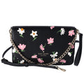 Black Spade Floral Convertible Flap KF441 Waltz Crossbody Kate Madison