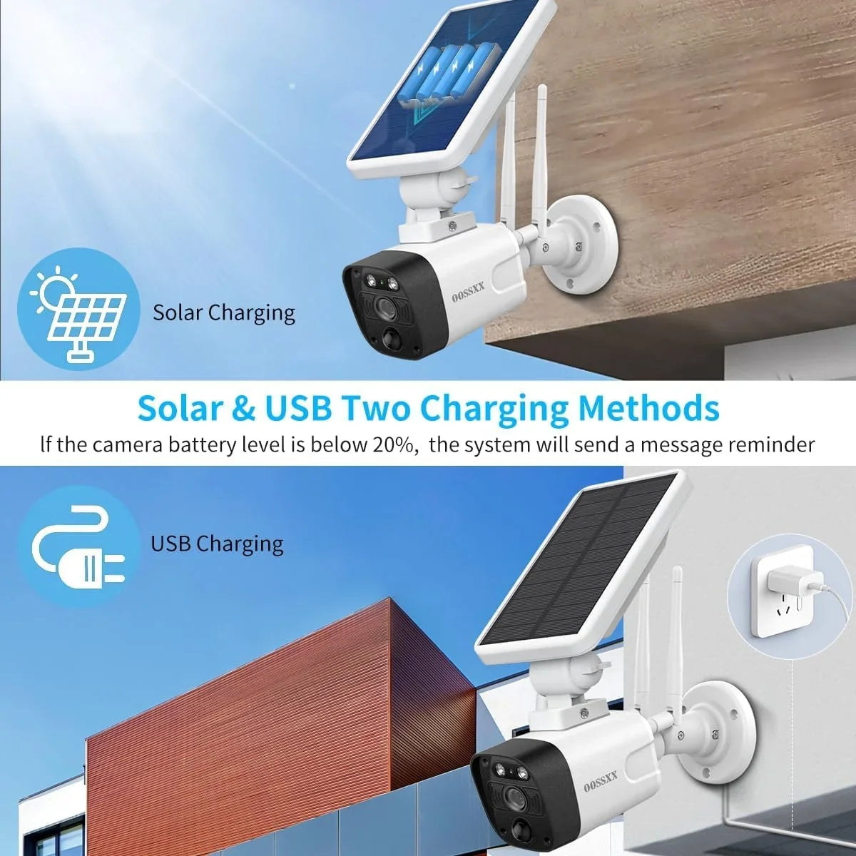6pcs with 2TB system, Security cameras by System}, pre-installed Home Camera Surveillance 2K OOSSXX Solar 3.0MP {100% Hard solar NVR, Wireless 8-channel Wire-free Drive