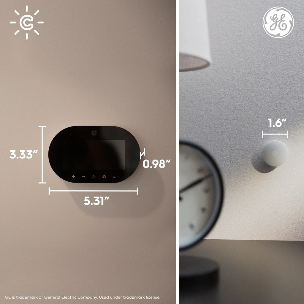 CYNC App Smart Sensor, Humidity in Pack) Schedules Separately), Smart Sensor, Thermostat Temperature Thermostat (1 Set with CYNC CYNC (Sold Sensor, GE Works