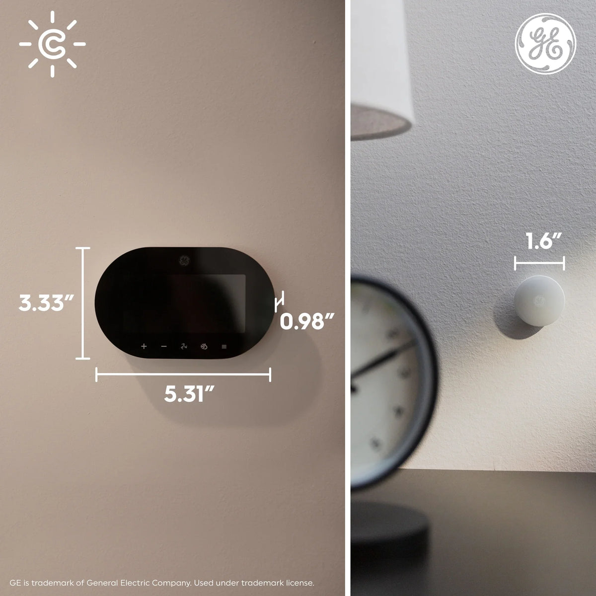 CYNC App Smart Sensor, Humidity in Pack) Schedules Separately), Smart Sensor, Thermostat Temperature Thermostat (1 Set with CYNC CYNC (Sold Sensor, GE Works