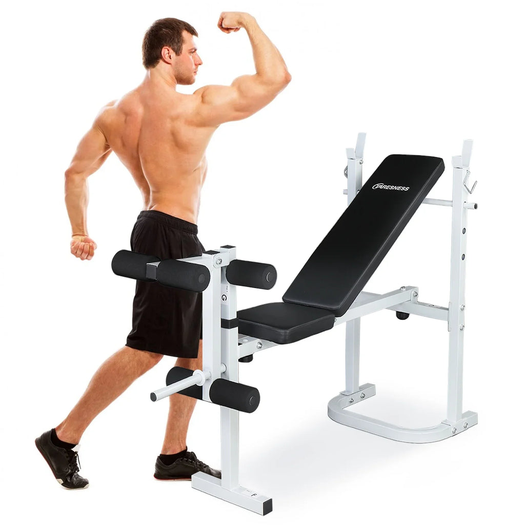 Squat Weight Rack Olympic with Winado Adjustable Bench,