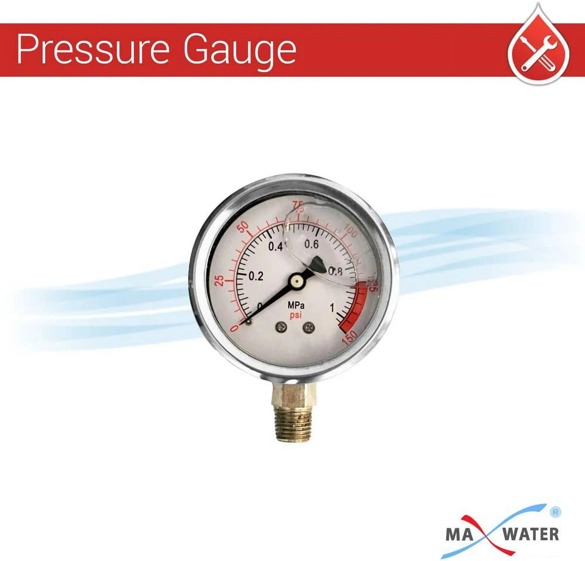 Gauges, BB Pack Housing Brackets Ports 1" 2 Brass W/Pressure House 10" Pressure Whole Release, Blue Filter NPT 2 Wrench System 2