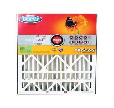 BestAir x Air in. MERV in. D in. H of (Pack x 11 W 25 3) 5 Pleated Filter 20