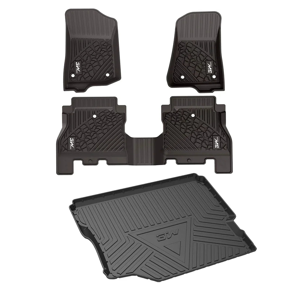 Liner Floor &Trunk mats 4-Door,Black - Jeep Liners Logo Floor All Jeep with JL for Mats&Cargo 3W climate Wrangler 2018-2021 for White Wrangler subwoofer Unlimited JL
