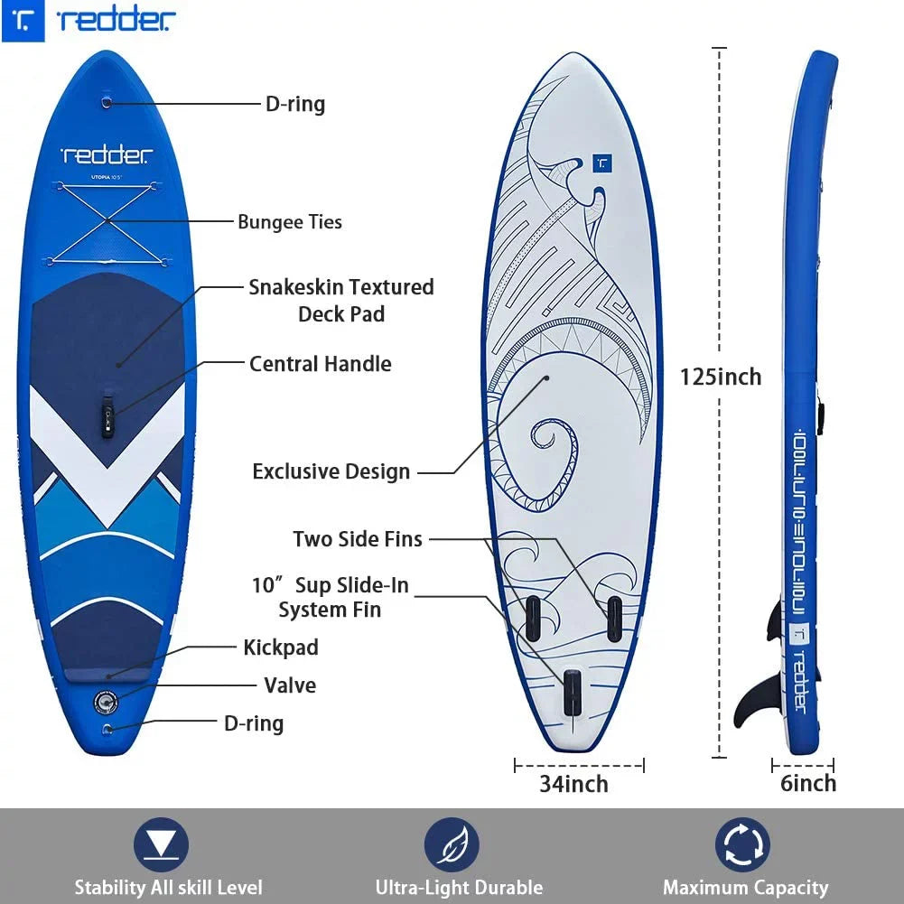 Stable Board Stand Accessories, Non-Slip Premium Comfort Up SUP Deck Boards Paddle Inflatable Paddle Wide with Design, Utopia