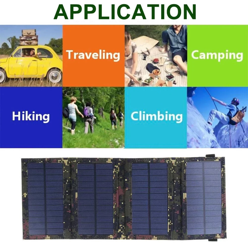 Folding Hiking Camping Panel USB Power Charger Bank Paddsun exterior Phone Solar 80W