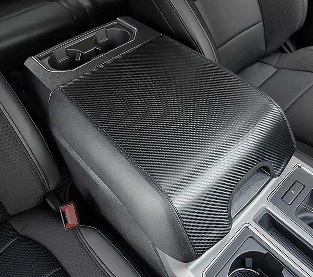 F150 Carbon Armrest Cover Center Protector Console Leather Pad Teledu