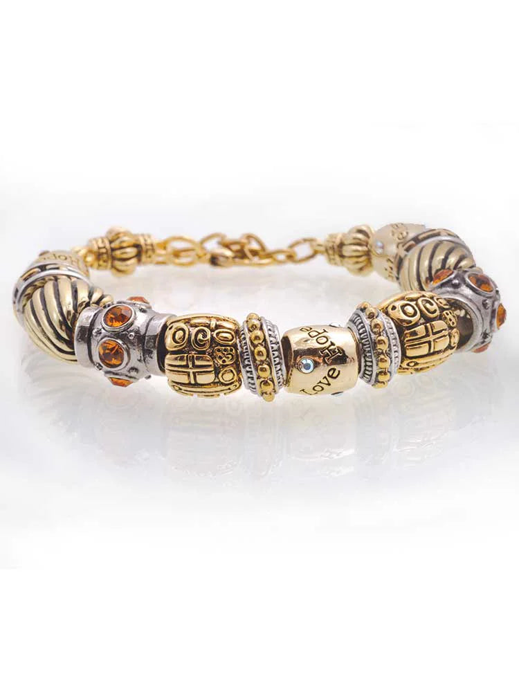 Bracelet Two of Christian 2022 Bead Class Silvertone Tone